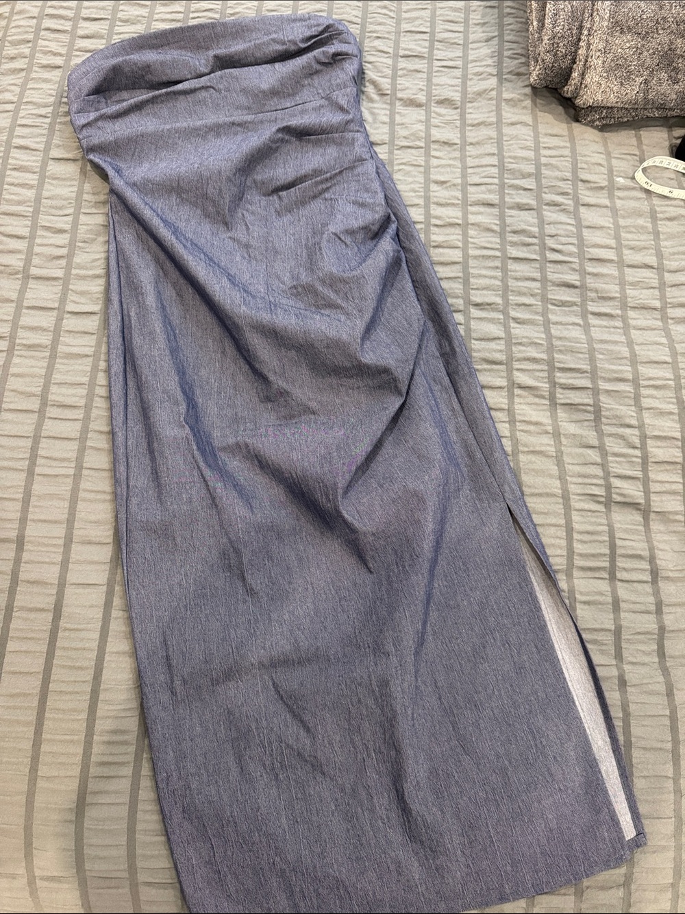 bishop + young Strapless Blue Midi Dress